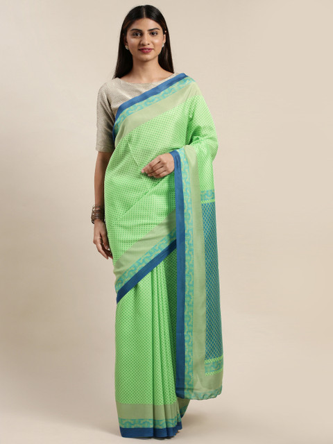 

DIVASTRI Green & Blue Digital Printed Saree