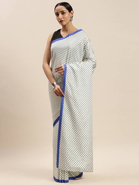 

DIVASTRI Off-White Digital Printed Poly Silk Saree