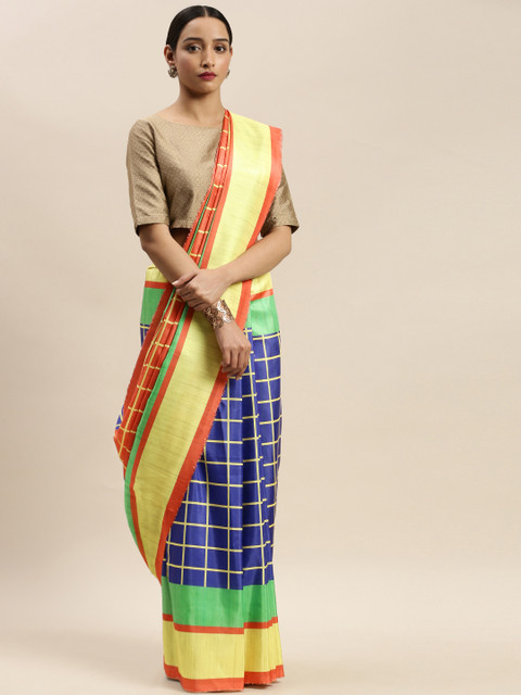 

DIVASTRI Multicoloured Checked Saree, Multi