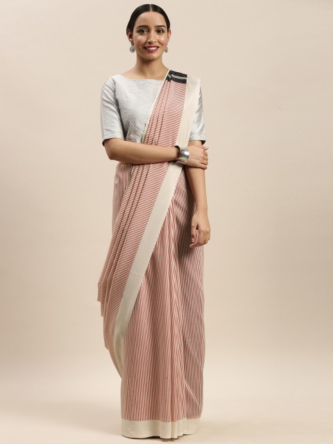 

DIVASTRI Red & Black Poly Silk Striped Saree