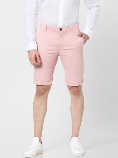 

SELECTED Men Pink Printed Organic Cotton Mid-Rise Regular Shorts