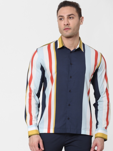 

SELECTED Men Blue & Red Striped Casual Shirt