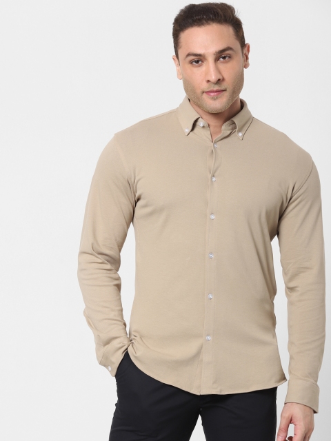 

SELECTED Men Beige Slim Fit Solid Casual Shirt