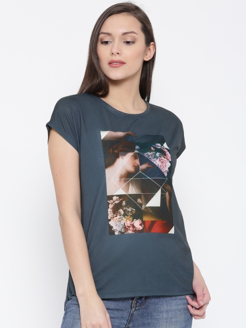 

Vero Moda Charcoal Grey Printed Top