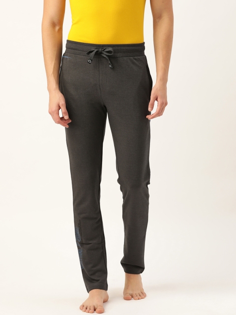 

Sweet Dreams Men Charcoal Grey Solid Lounge Pants with Printed Detail