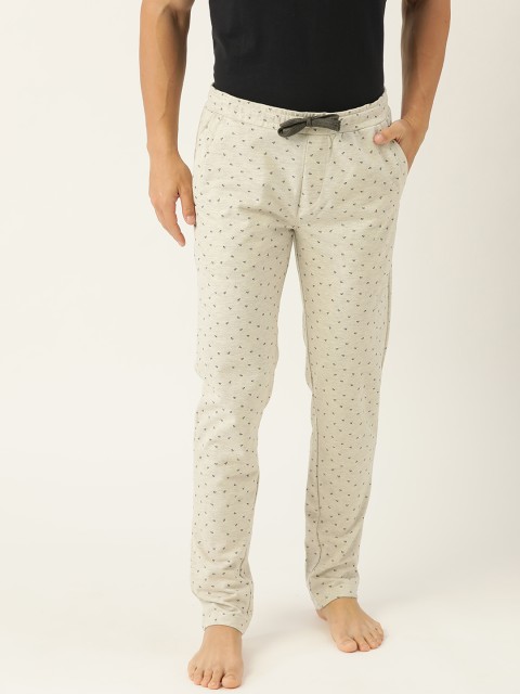 

Men Blue Geometric Print Lounge Pants