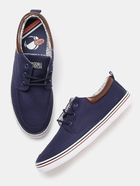 

Kook N Keech Men Navy Canvas Sneakers, Navy blue