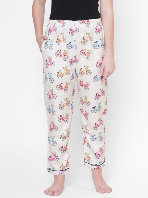 

FashionRack Women White Printed Lounge Pants