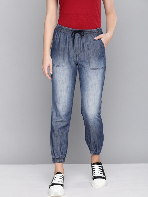 

Harvard Women Blue Jogger Mid-Rise Clean Look Stretchable Jeans