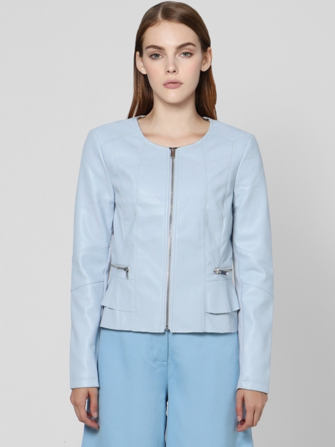 

Vero Moda Women Blue Solid Biker Jacket