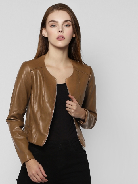 

Vero Moda Women Brown Solid Biker Jacket