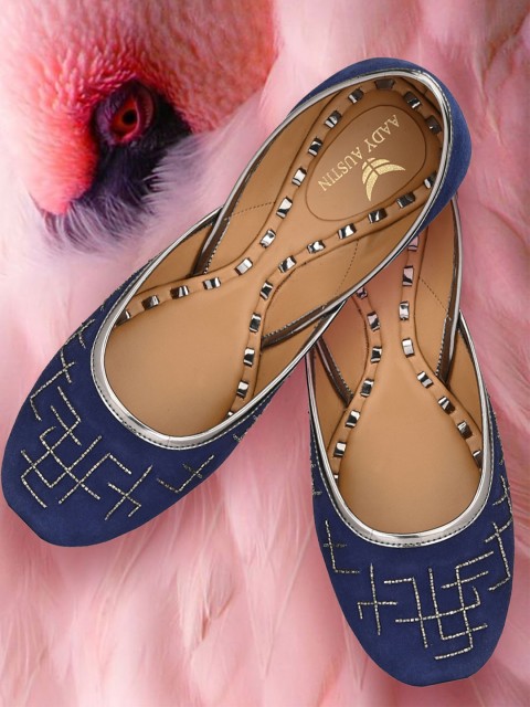 

AADY AUSTIN Women Blue Woven Design Ballerinas