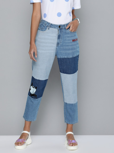 

Kook N Keech Disney Women Blue Boyfriend Fit Mid-Rise Clean Look Jeans