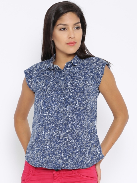 

Wrangler Blue Printed Shirt