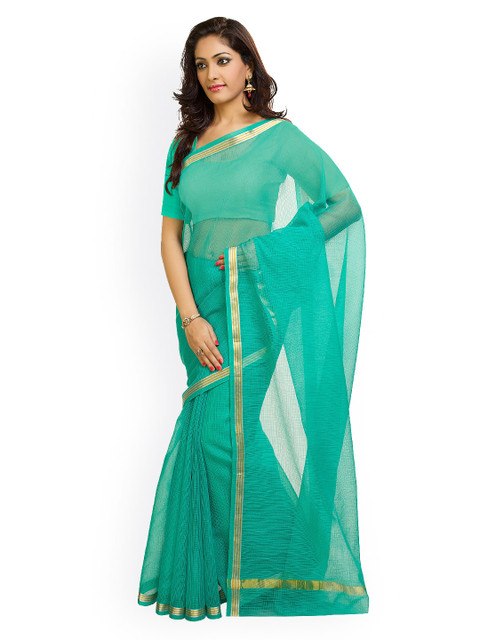 

Rajnandini Green Cotton Traditional Saree