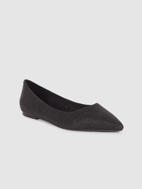 

Carlton London Women Black Solid Pointed Ballerinas