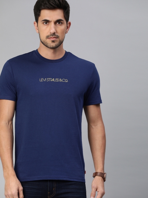 

Levis Men Blue Printed Round Neck Pure Cotton T-shirt
