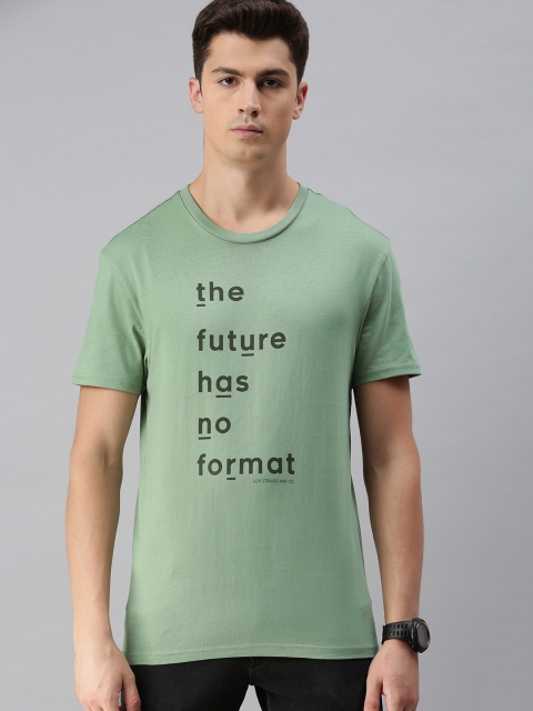 

Levis Men Green Printed Round Neck Pure Cotton T-shirt