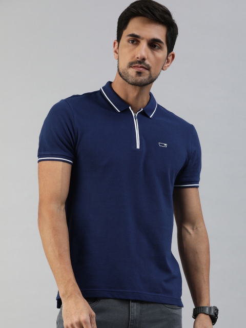

Levis Men Navy Blue Solid Polo Collar T-shirt