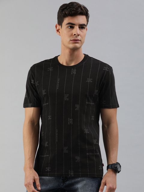 

Levis Men Black & Grey Striped Round Neck T-shirt