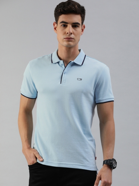 

Levis Men Blue Solid Slim Fit Polo Collar T-shirt