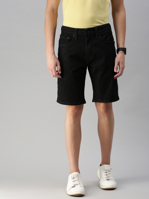 

Levis Men Black Solid 502 Regular Fit Sustainable Denim Shorts
