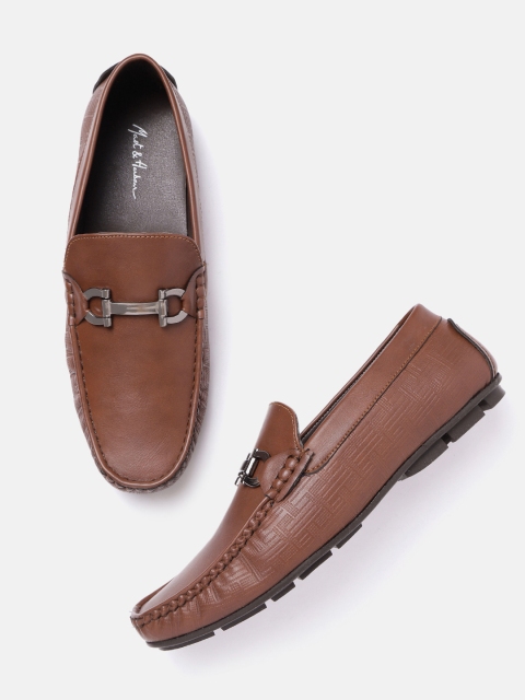 

Mast & Harbour Men Brown Textured Horsebit Loafers