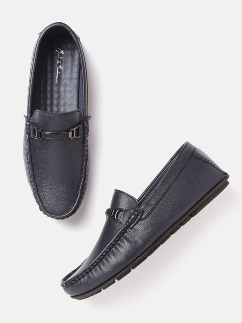 

Mast & Harbour Men Navy Blue Solid Horsebit Loafers