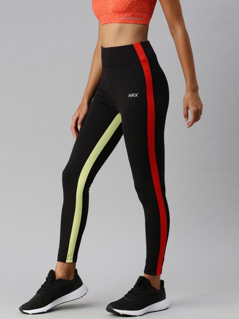 

HRX By Hrithik Roshan Women Black Rapid-Dry Antimicrobial Anti-Static Training Tights