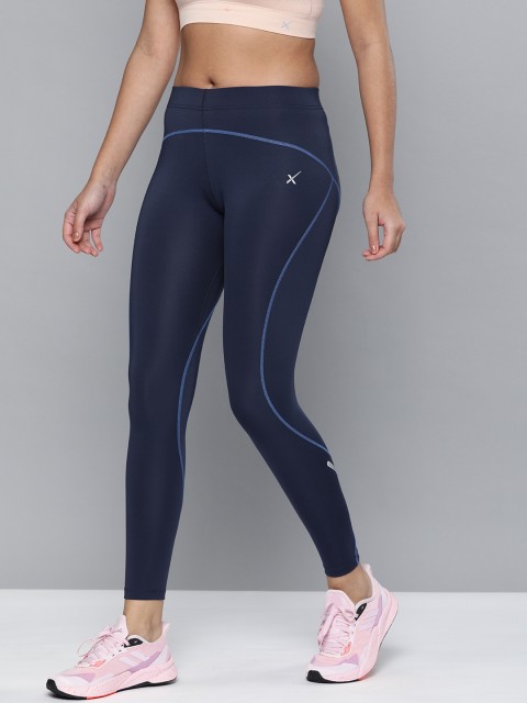 

HRX by Hrithik Roshan Women Blue Skinny Rapid-Dry Antimicrobial Training Tights