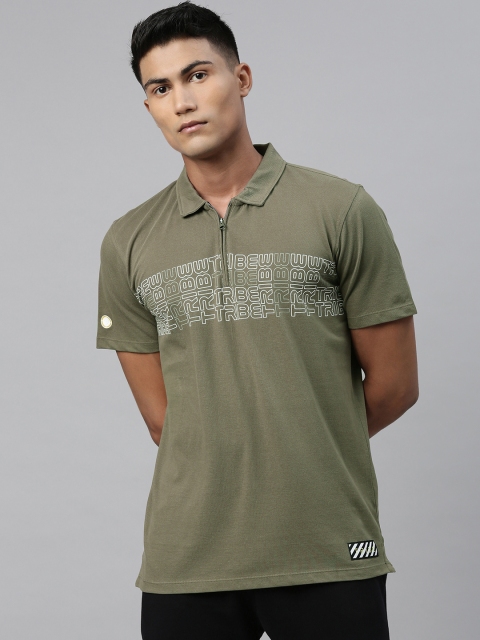 

Allen Solly Tribe Men Olive Green Printed Polo Collar T-shirt