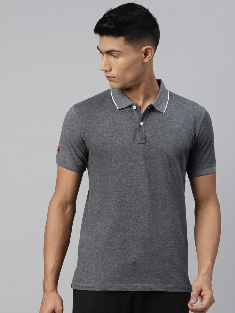 

Allen Solly Tribe Men Charcoal Grey Solid Polo Collar T-shirt