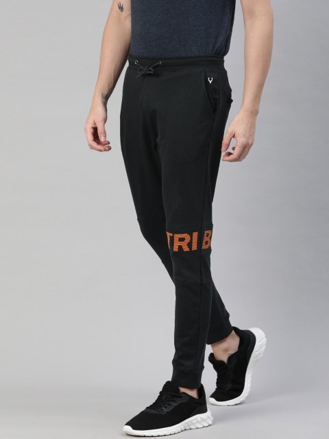 

Allen Solly Tribe Men Black Solid Joggers with Printed Detail