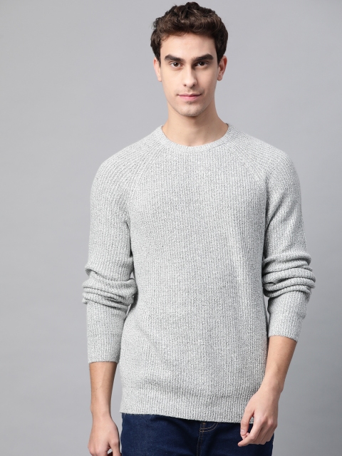 

Marks & Spencer Men Grey Melange Solid Pullover Sweater