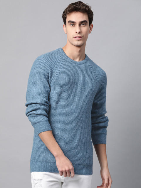 

Marks & Spencer Men Blue Solid Pullover