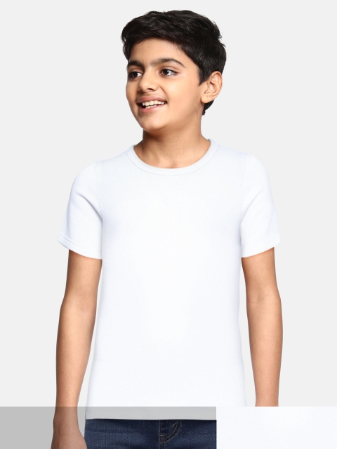 

Marks & Spencer Boys Pack of 2 White Self-Striped Thermal T-shirts