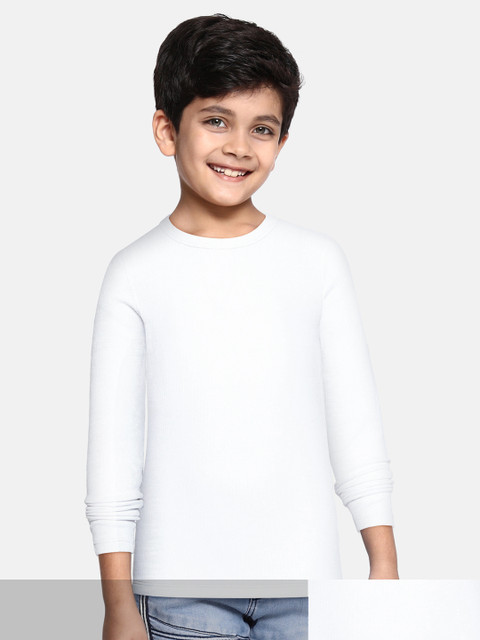 

Marks & Spencer Boys Pack of 2 White Self-Striped Thermal T-shirts