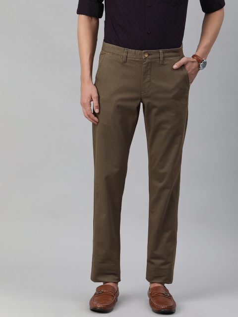 

Louis Philippe Sport Men Brown Printed Tapered Fit Low-Rise Regular Trousers