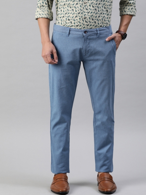 

Louis Philippe Sport Men Blue Slim Fit Striped Chinos