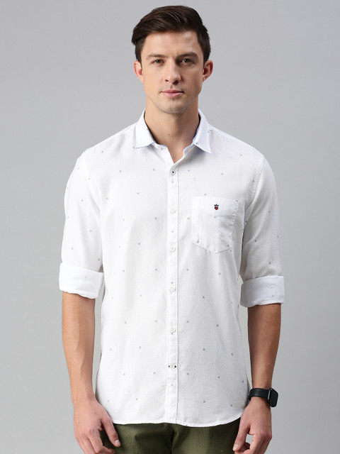 

Louis Philippe Sport Men White & Blue Slim Fit Printed Casual Shirt