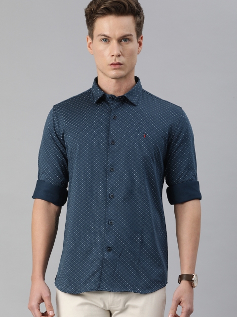 

Louis Philippe Sport Men Navy Blue Super Slim Fit Printed Casual Shirt