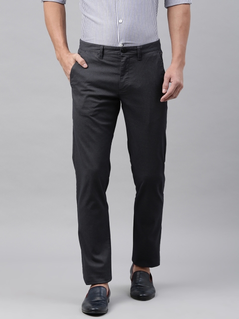 

Louis Philippe Sport Men Navy Blue Solid Slim Fit Regular Trousers