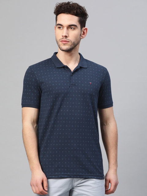 

Louis Philippe Sport Men Navy Blue Printed Polo Collar T-shirt