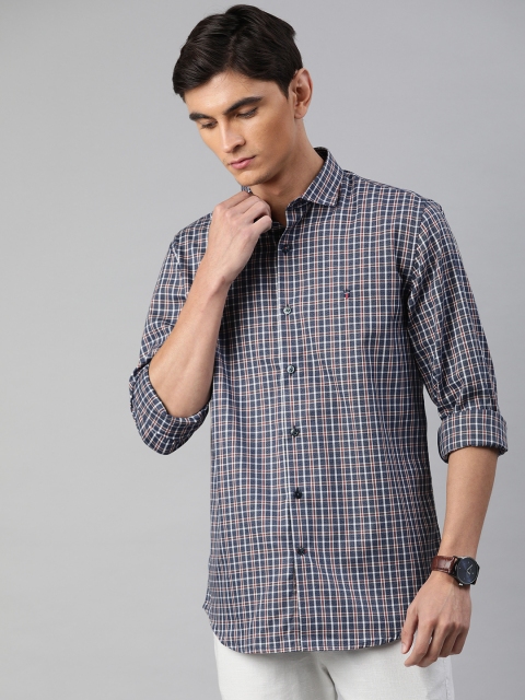 

Louis Philippe Sport Men Navy Blue & White Super Slim Fit Checked Casual Shirt