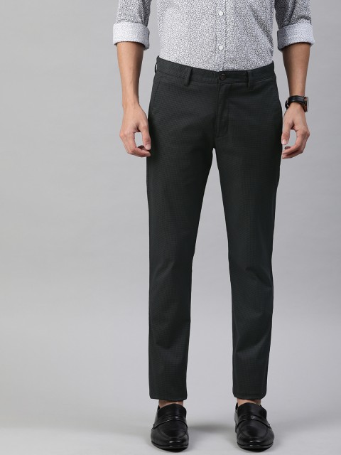 

Louis Philippe Sport Men Black Super Slim Fit Checked Regular Trousers