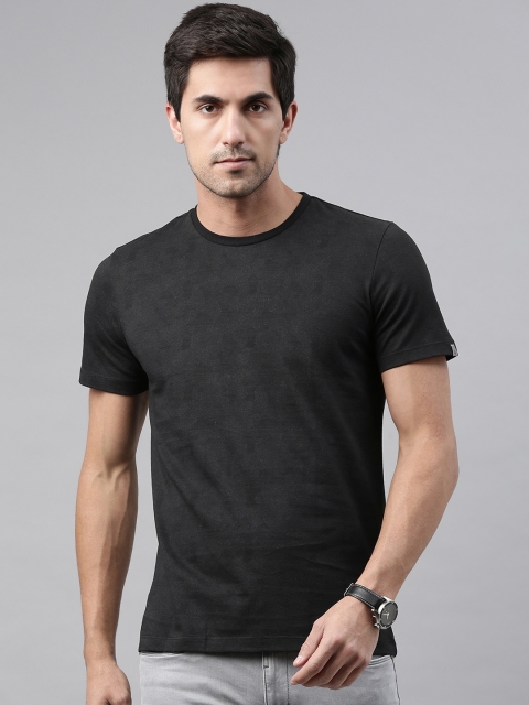 

Louis Philippe Jeans Men Charcoal Grey Cotton Solid Round Neck T-shirt