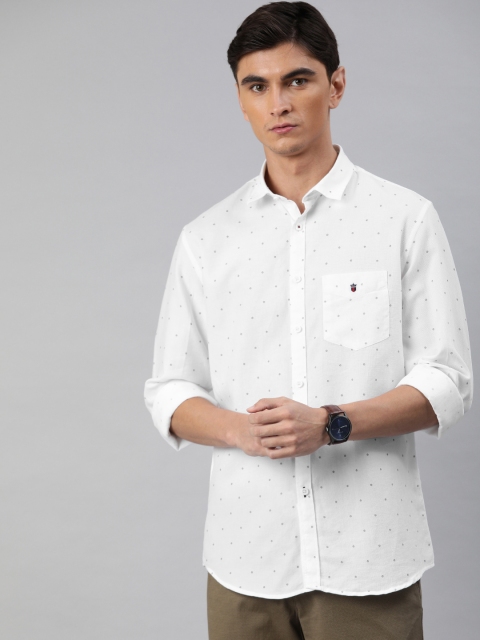 

Louis Philippe Sport Men White & Navy Blue Slim Fit Printed Casual Shirt