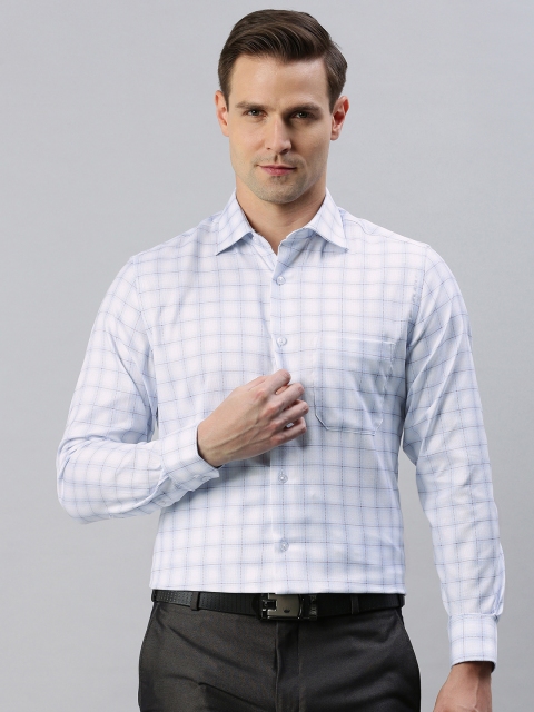 

Louis Philippe Men White & Red Regular Fit Checked Formal Shirt