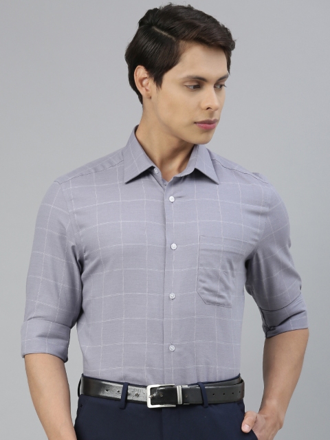 

Louis Philippe Men Grey Regular Fit Checked Formal Shirt