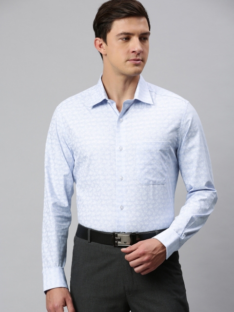 

Louis Philippe Men Blue & White Regular Fit Printed Formal Shirt